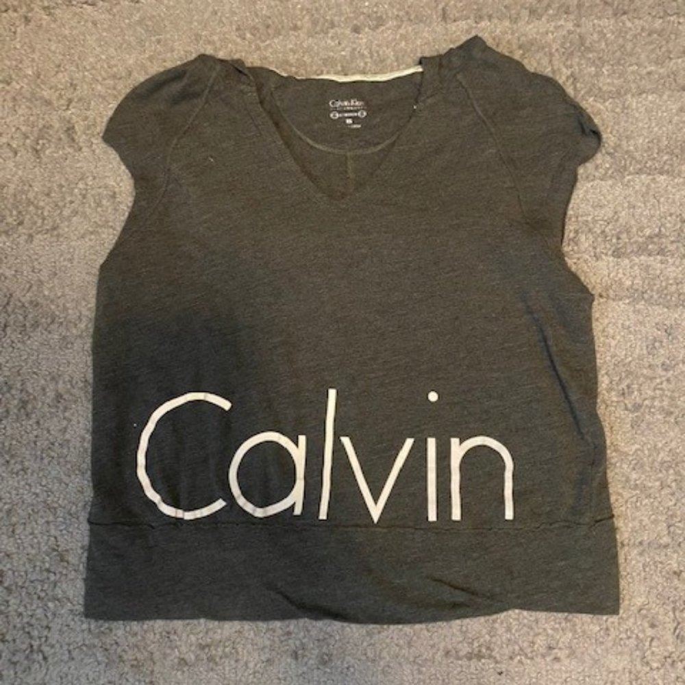 Calvin Klein Hooded Cap Sleeve Top  Sz XS